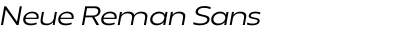 Neue Reman Sans Expanded Italic